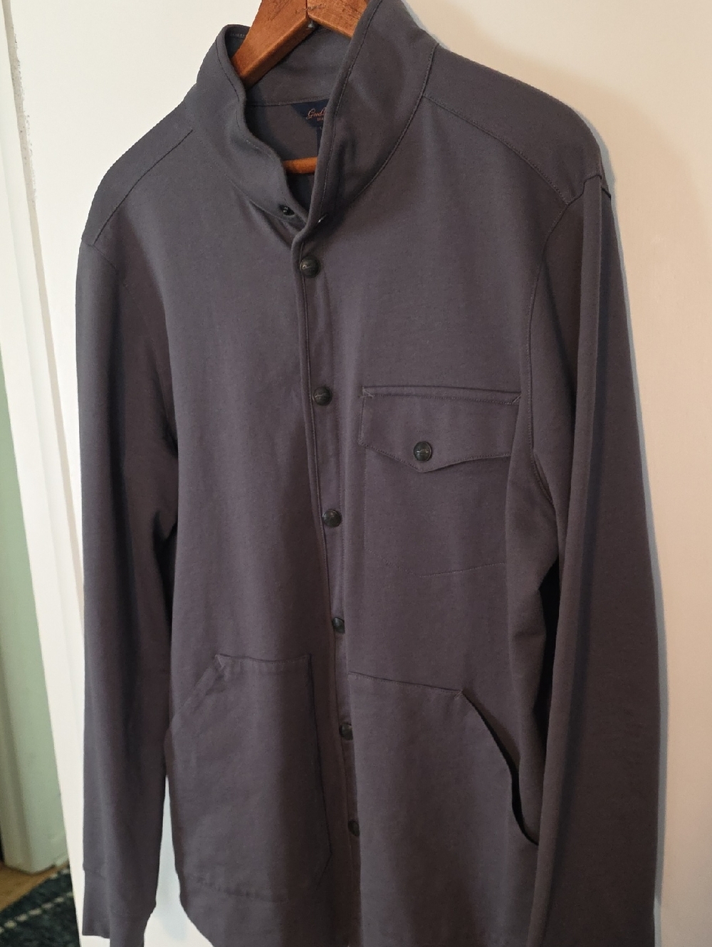 Good Man Brand Large Gray Lightweight Button-Front Jacket - Picture 7 of 9